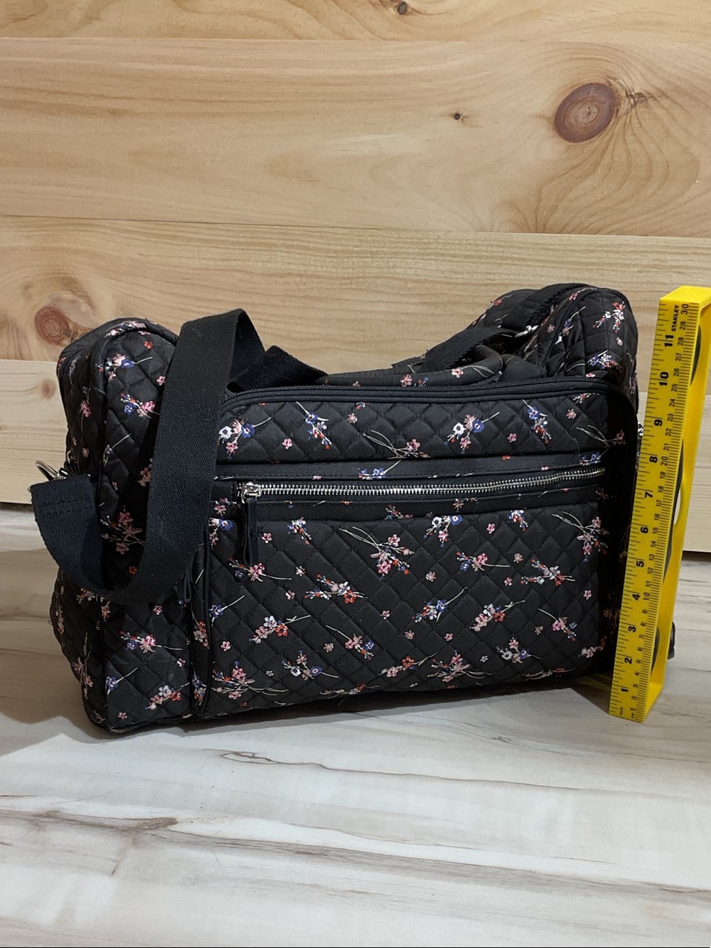 Quilted Black Floral Crossbody Bag - Stylish Everyday Tote